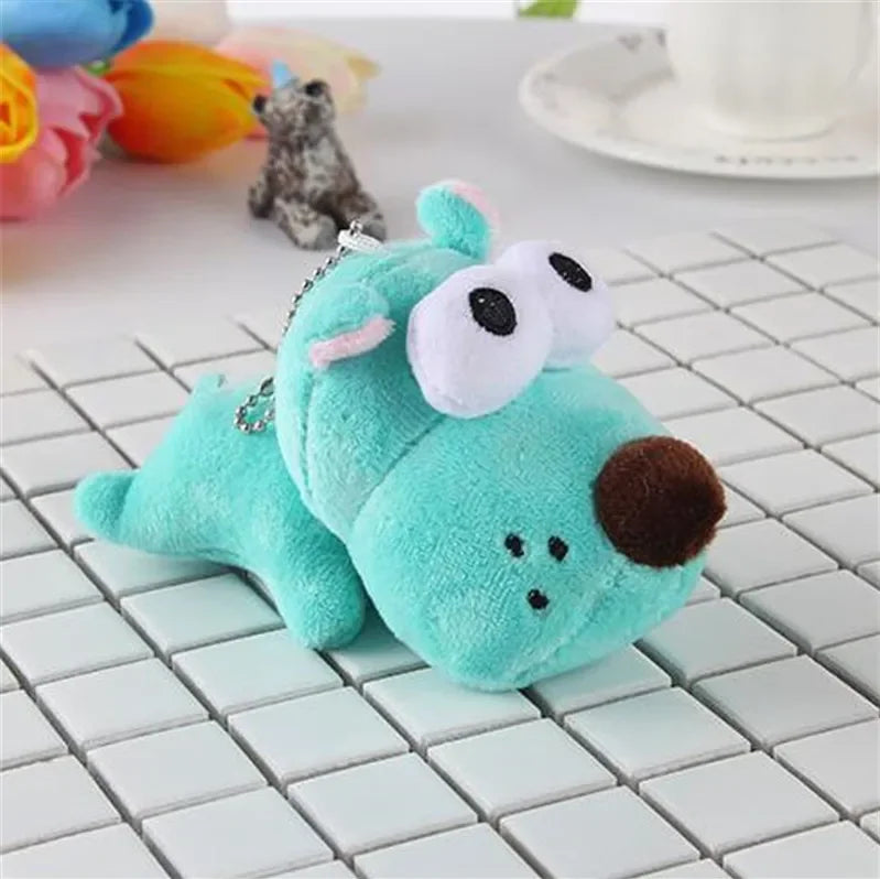 1Pc Lovely Stuffed Cotton Dog Plush Toy Pendants Keychain 13cm 3 Colors Kid's Gift Soft Animal Plushie PP Material