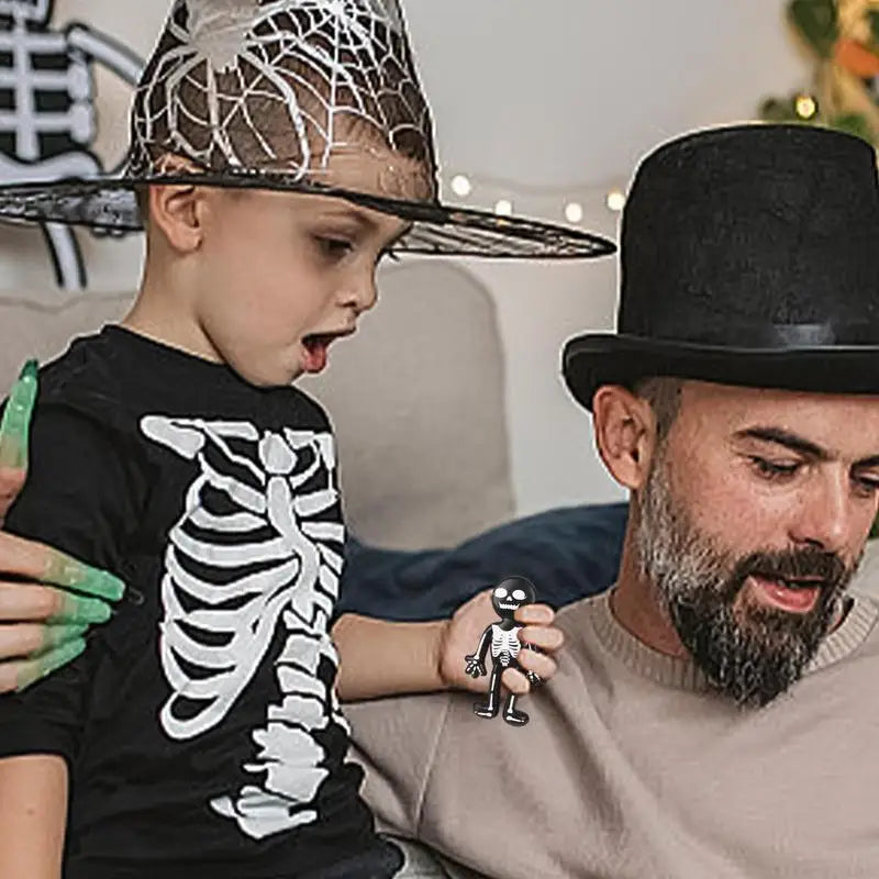 Soft Skeleton Stress Relief Squeeze Toys Safe Halloween Party Favor Ghost Models Decorations for All Kids & Adults Stress Needs