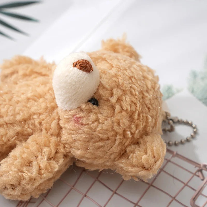 13cm Blush Bear Plush Toy Keychain Cute Teddy Bear Plushie Animal Stuffed Plush Dolls Backpack Accessories Key Ring Pendant Gift