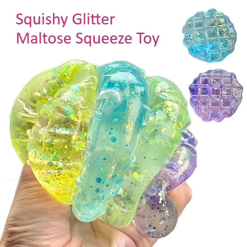Squishy Waffle Cake Maltose Fidget Toy Soft Bread Maltose Anti Stress Toy Relieve Anxiety Decompressions Vent Squeeze Toy