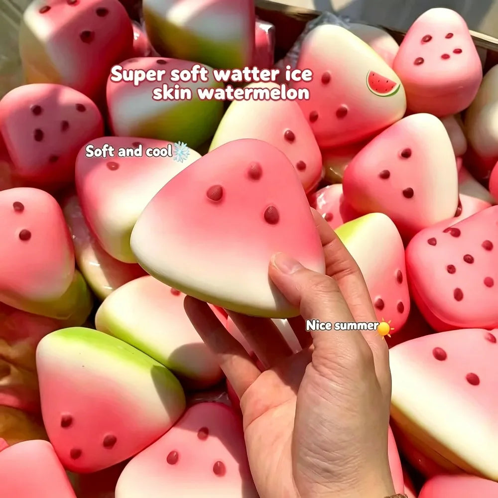 Summer Watermelon Squishy Toy Soft Slow Rebound Portable Stress Relief Relaxing Hand Play Toy