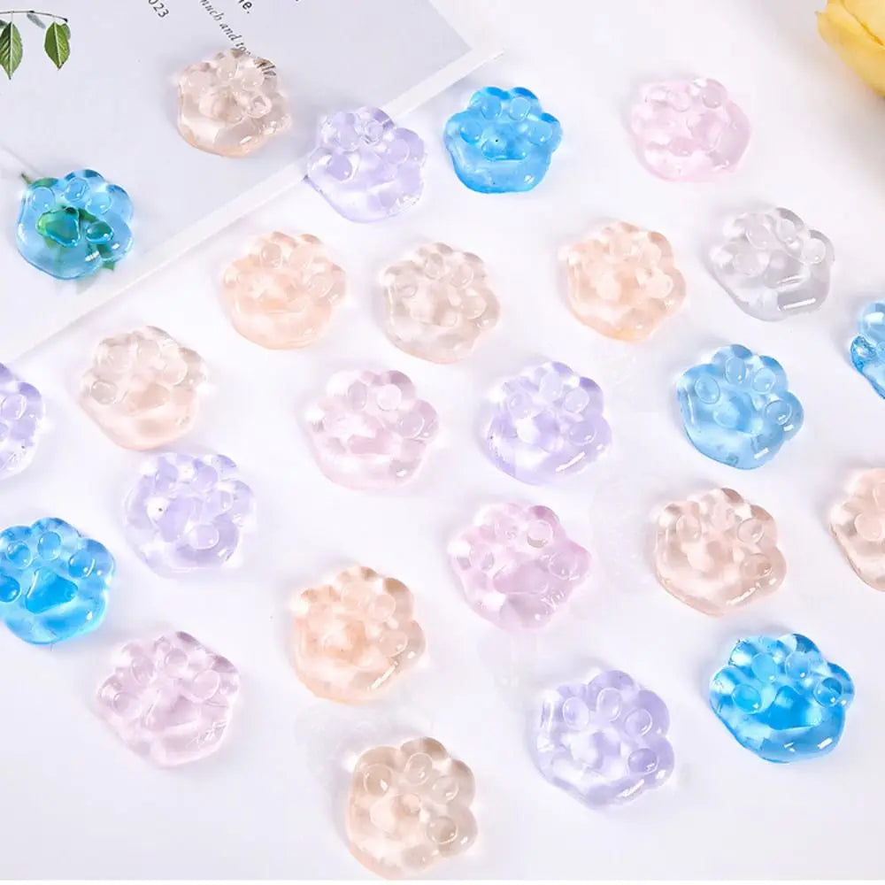Kawaii Cat Claw Squeeze Toys Cartoon Anti Stress Sensory Fidgets Toy Simulation Transparent Cat Foot Squishy Unique Adults Gifts