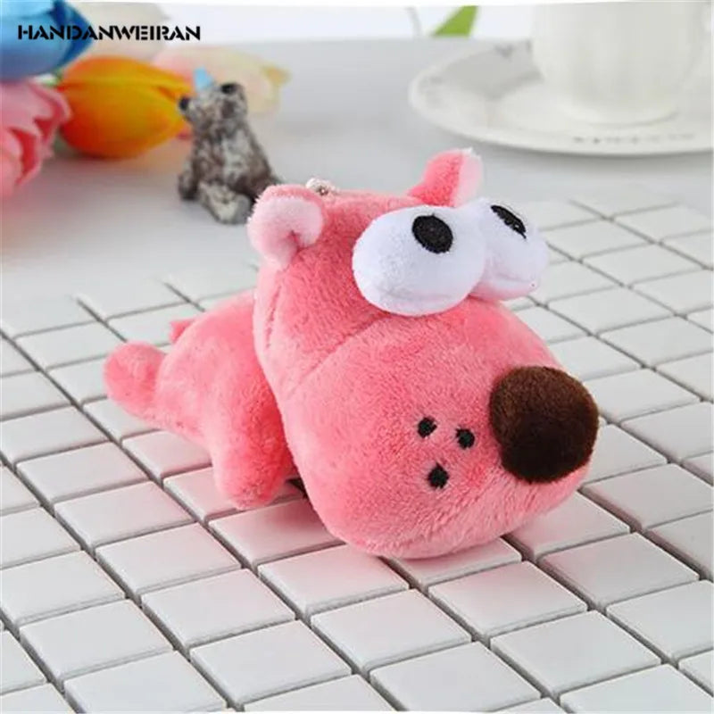 1Pc Lovely Stuffed Cotton Dog Plush Toy Pendants Keychain 13cm 3 Colors Kid's Gift Soft Animal Plushie PP Material