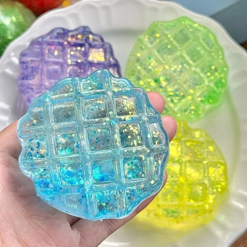 Squishy Waffle Cake Maltose Fidget Toy Soft Bread Maltose Anti Stress Toy Relieve Anxiety Decompressions Vent Squeeze Toy