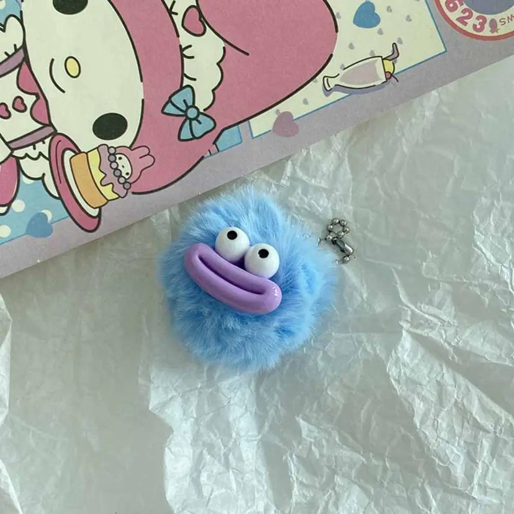 Fashion Cartoon Funny Clown Keychain Plushies Plush Stuffed Sausage Mouth Keyring Dopamine Mini Big Mouth Plush Pendant Girls