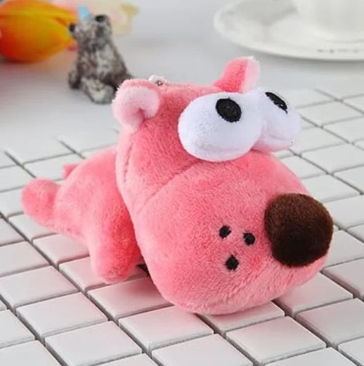 1Pc Lovely Stuffed Cotton Dog Plush Toy Pendants Keychain 13cm 3 Colors Kid's Gift Soft Animal Plushie PP Material