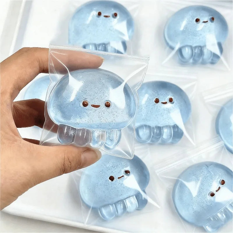 Cute Jellyfish Squishy Fidget Toy, Stress Relief Sensory Toy, Perfect Desk Decor & Easter Gift for Kids & Adults