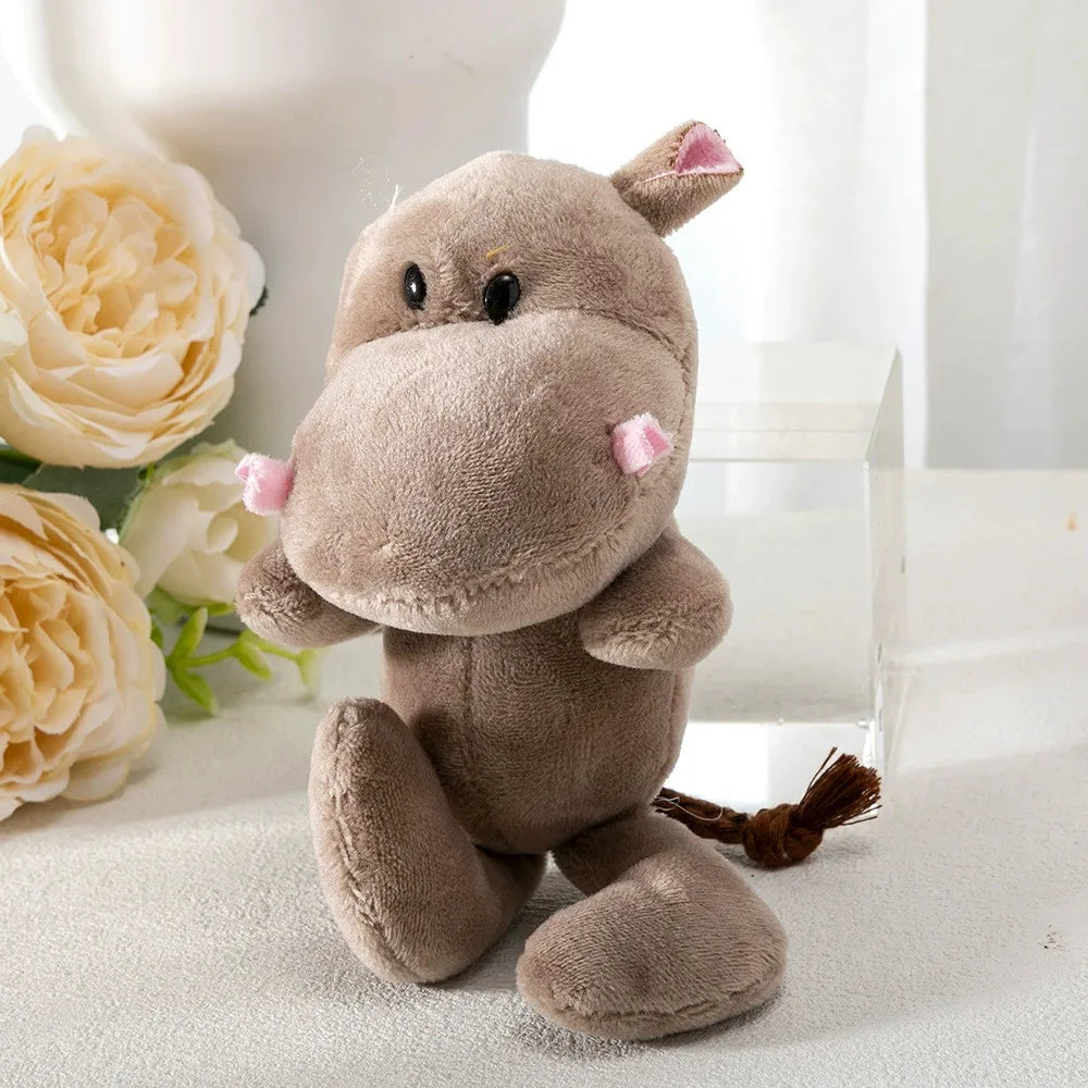 Cute Jungle Animal Lion Elephant Key Chain Cartoon Doll Backpack Car Key Pendant Doll Plush Toy Party Exquisite Small Gift