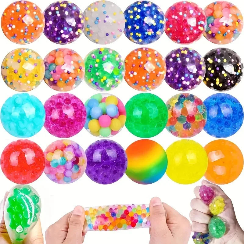 3.5cm TPR Squishy Ball Water Bead Stress Relief Squeeze Ball Bumpy Grape Toy Soft Rubber Calming Fidget Gift