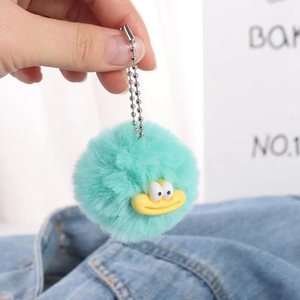 Fashion Cartoon Funny Clown Keychain Plushies Plush Stuffed Sausage Mouth Keyring Dopamine Mini Big Mouth Plush Pendant Girls