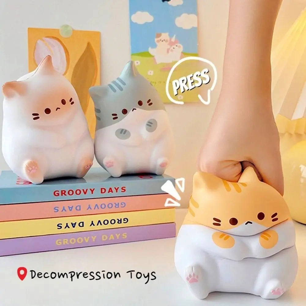 Kawaii Cartoon Cat Squeeze Toys Plushie Slow Rebound Decompression Doll Stress Release Cute Release Anxiety Toy