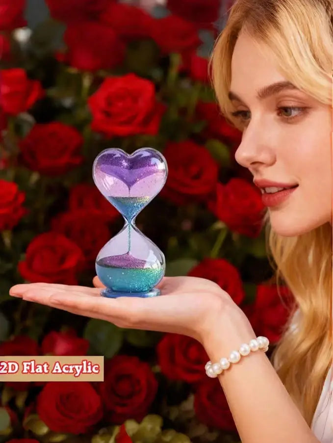 1Pc 2D Flat, Rotating Heart-Shaped Funnel Decor - Acrylic Modern 3D Ornament, Flowing Heart, Asymmetrical Shaped Desktop Accent,