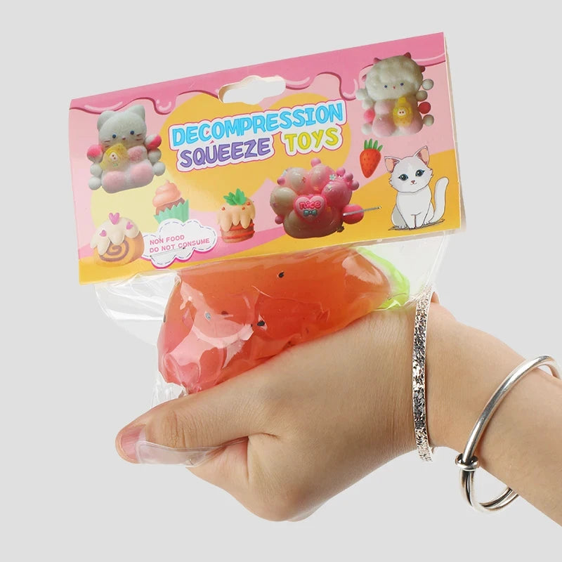 Trending  OEM Taba Squishy Toys Cute Mochi Watermelon Cat Paw Soft Stuffed Animal Toys Stress Relief Fidget Toys for Kids