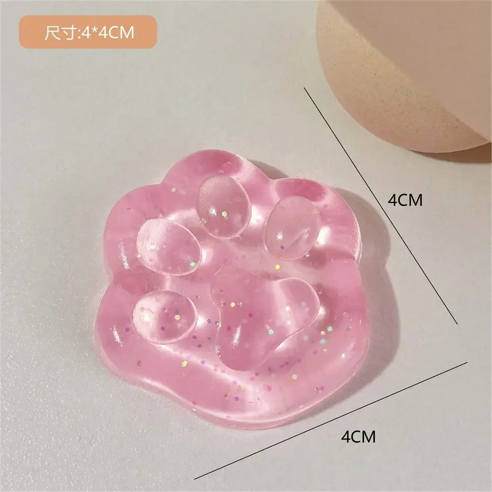 Kawaii Cat Claw Squeeze Toys Cartoon Anti Stress Sensory Fidgets Toy Simulation Transparent Cat Foot Squishy Unique Adults Gifts