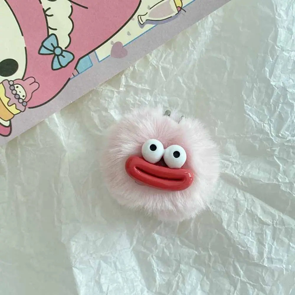 Fashion Cartoon Funny Clown Keychain Plushies Plush Stuffed Sausage Mouth Keyring Dopamine Mini Big Mouth Plush Pendant Girls
