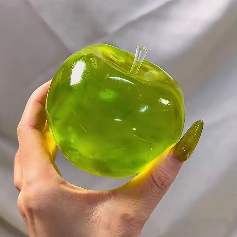 Squishy Green Apple Stress Ball Soft Fidget Sensory Toy for Slow Rebound Squeeze Toy for Adults Kids Christmas Gift