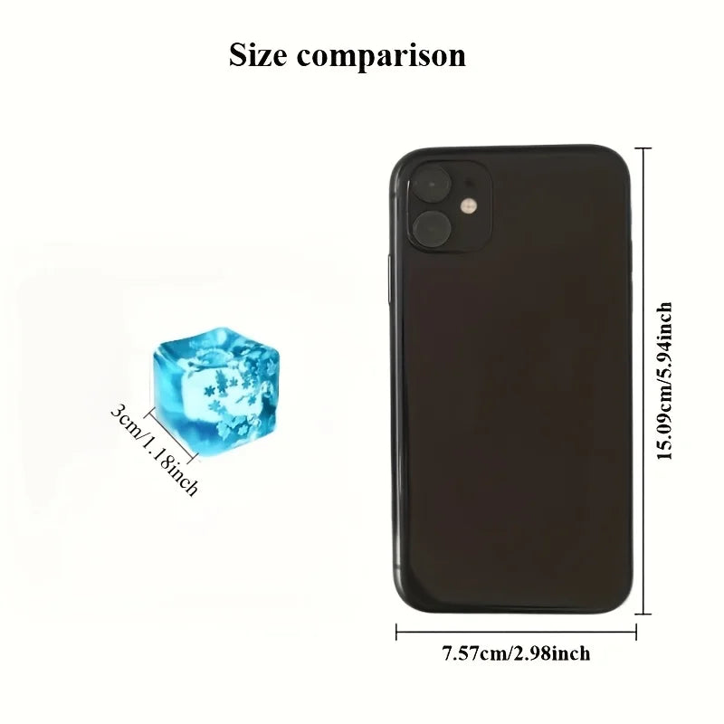 1PC Sky Blue Snowflake Cube Squeeze Toy, Slow-Rebound Malt Texture, Novelty Stress Relief Fidget Toy