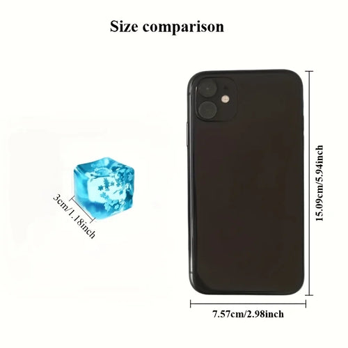 1PC Sky Blue Snowflake Cube Squeeze Toy, Slow-Rebound Malt Texture, Novelty Stress Relief Fidget Toy