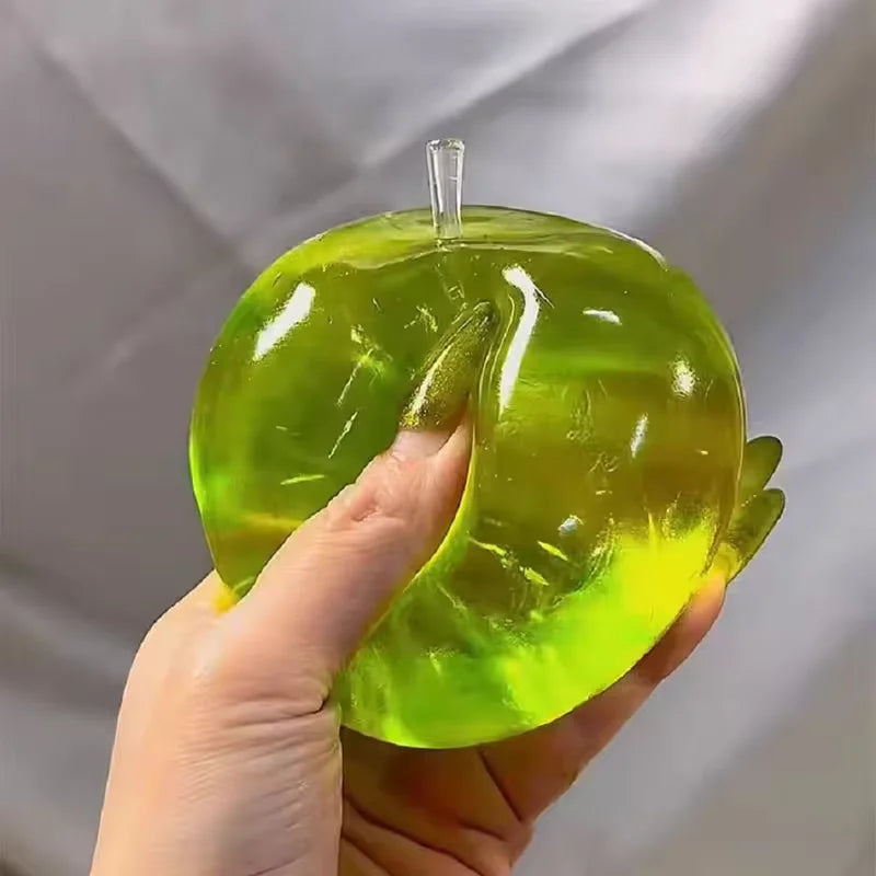 Squishy Green Apple Stress Ball Soft Fidget Sensory Toy for Slow Rebound Squeeze Toy for Adults Kids Christmas Gift