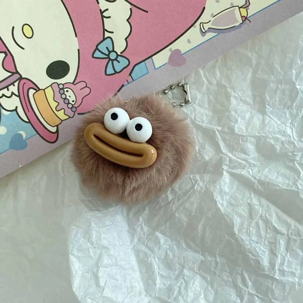 Fashion Cartoon Funny Clown Keychain Plushies Plush Stuffed Sausage Mouth Keyring Dopamine Mini Big Mouth Plush Pendant Girls