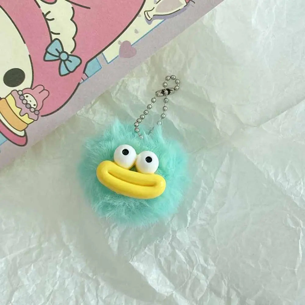 Fashion Cartoon Funny Clown Keychain Plushies Plush Stuffed Sausage Mouth Keyring Dopamine Mini Big Mouth Plush Pendant Girls