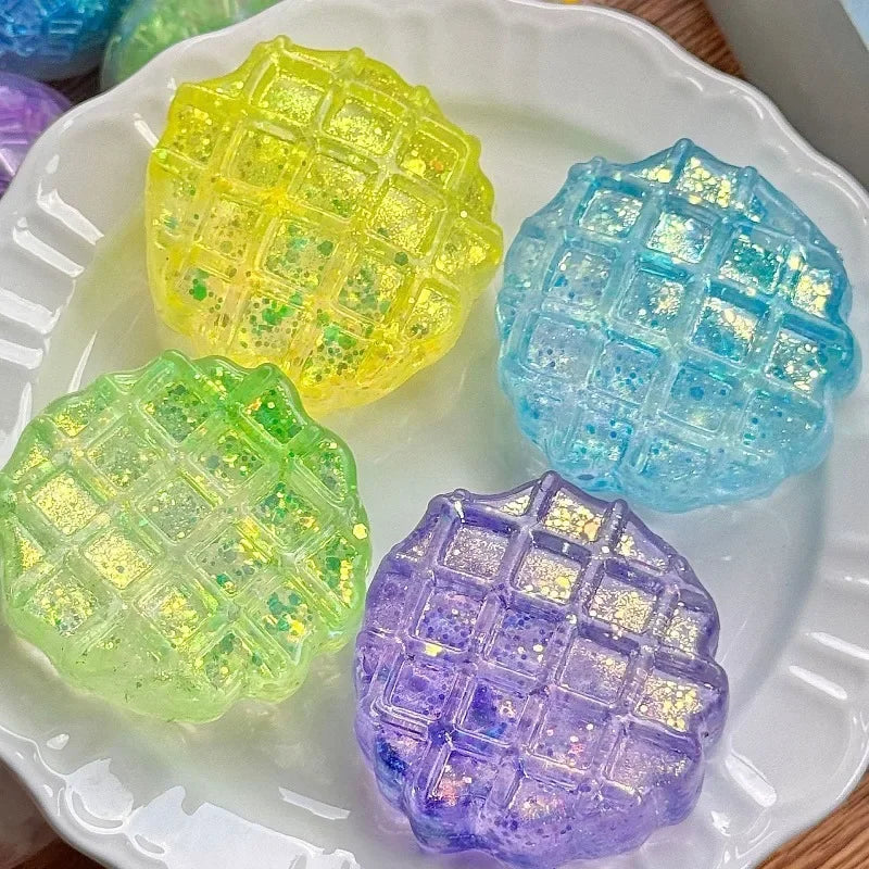 Squishy Waffle Cake Maltose Fidget Toy Soft Bread Maltose Anti Stress Toy Relieve Anxiety Decompressions Vent Squeeze Toy