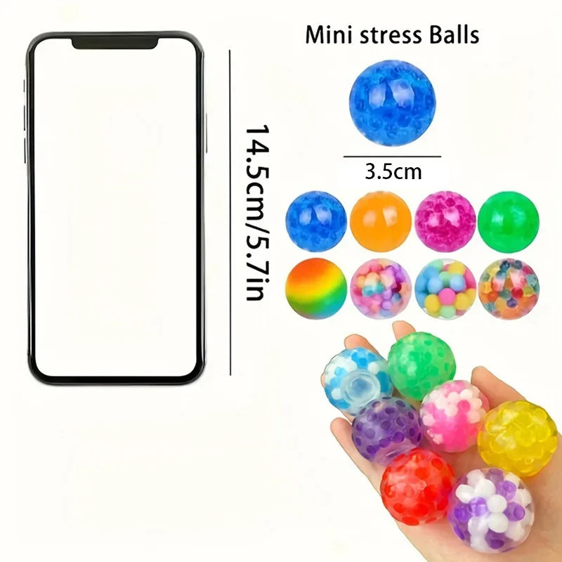 3.5cm TPR Squishy Ball Water Bead Stress Relief Squeeze Ball Bumpy Grape Toy Soft Rubber Calming Fidget Gift