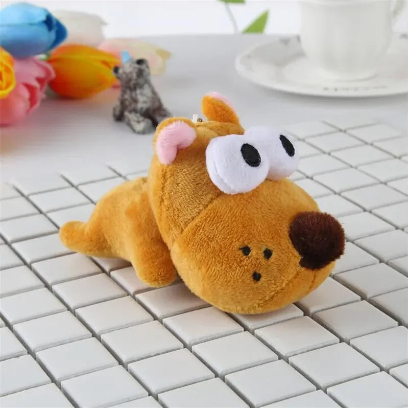 1Pc Lovely Stuffed Cotton Dog Plush Toy Pendants Keychain 13cm 3 Colors Kid's Gift Soft Animal Plushie PP Material
