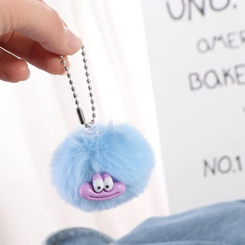 Fashion Cartoon Funny Clown Keychain Plushies Plush Stuffed Sausage Mouth Keyring Dopamine Mini Big Mouth Plush Pendant Girls