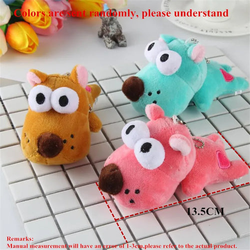 1Pc Lovely Stuffed Cotton Dog Plush Toy Pendants Keychain 13cm 3 Colors Kid's Gift Soft Animal Plushie PP Material