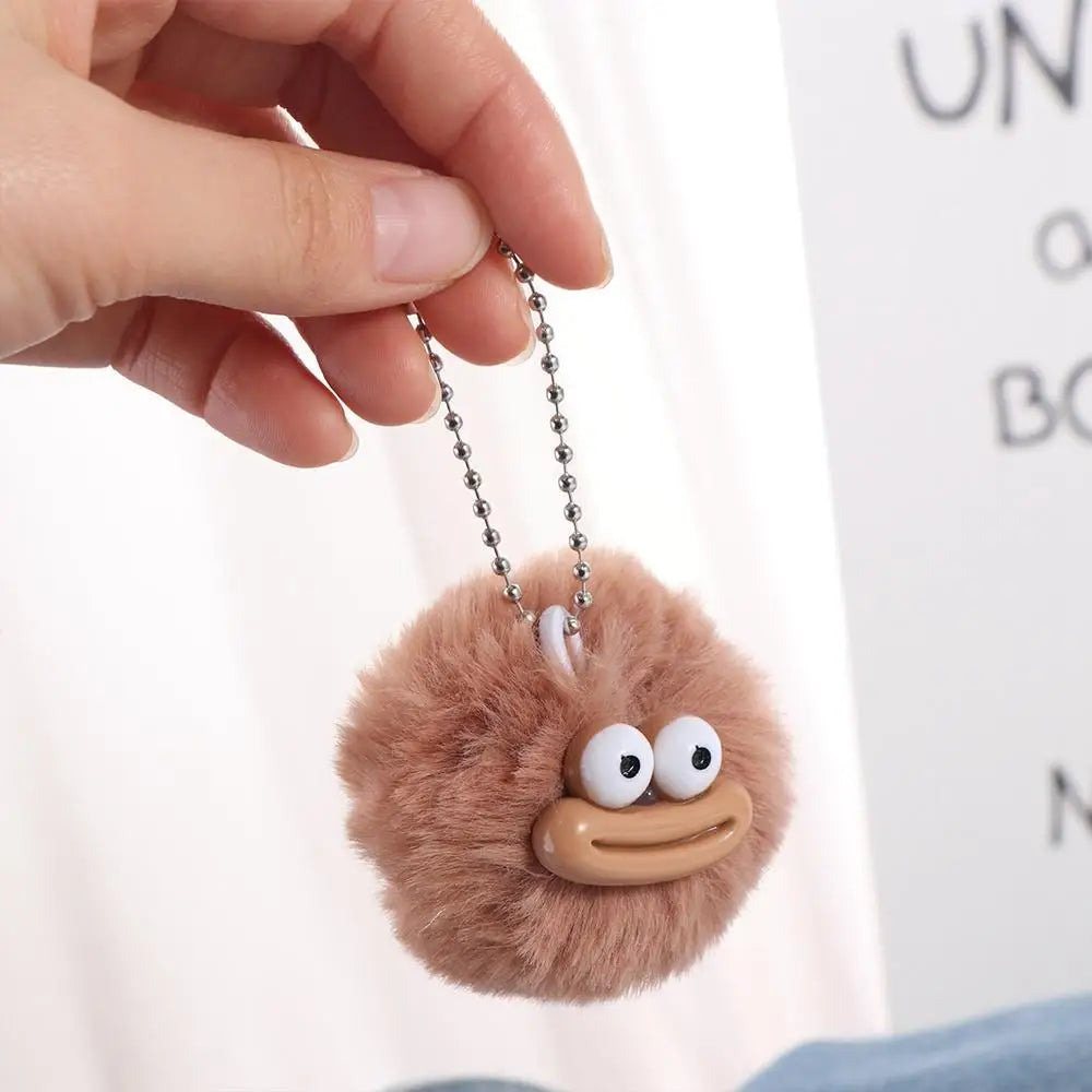 Fashion Cartoon Funny Clown Keychain Plushies Plush Stuffed Sausage Mouth Keyring Dopamine Mini Big Mouth Plush Pendant Girls