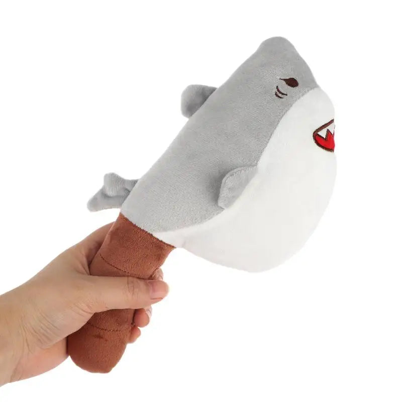 Cute Shark Plush Hammer Toy Soft Stuffed Animal Stress Relief Toy Creative Funny Plush Doll For Kids Adults Birthday Gift