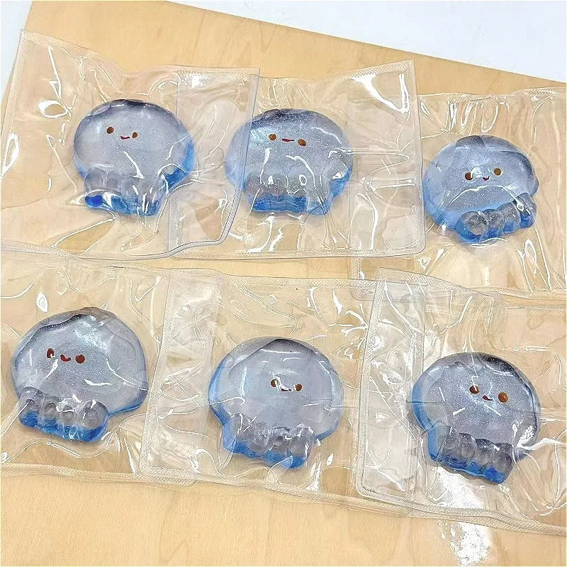 Cute Jellyfish Squishy Fidget Toy, Stress Relief Sensory Toy, Perfect Desk Decor & Easter Gift for Kids & Adults