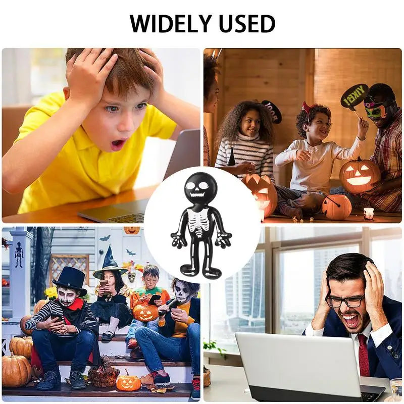 Soft Skeleton Stress Relief Squeeze Toys Safe Halloween Party Favor Ghost Models Decorations for All Kids & Adults Stress Needs