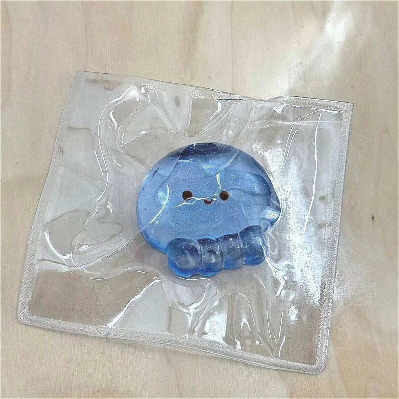 Cute Jellyfish Squishy Fidget Toy, Stress Relief Sensory Toy, Perfect Desk Decor & Easter Gift for Kids & Adults