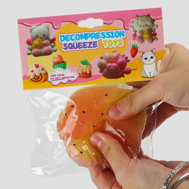 Trending  OEM Taba Squishy Toys Cute Mochi Watermelon Cat Paw Soft Stuffed Animal Toys Stress Relief Fidget Toys for Kids