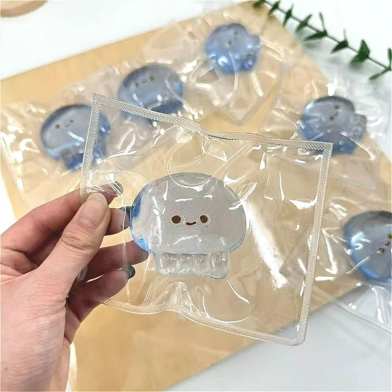 Cute Jellyfish Squishy Fidget Toy, Stress Relief Sensory Toy, Perfect Desk Decor & Easter Gift for Kids & Adults