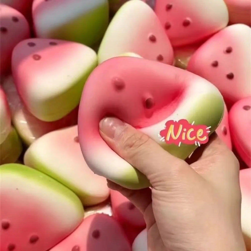 Summer Watermelon Squishy Toy Soft Slow Rebound Portable Stress Relief Relaxing Hand Play Toy