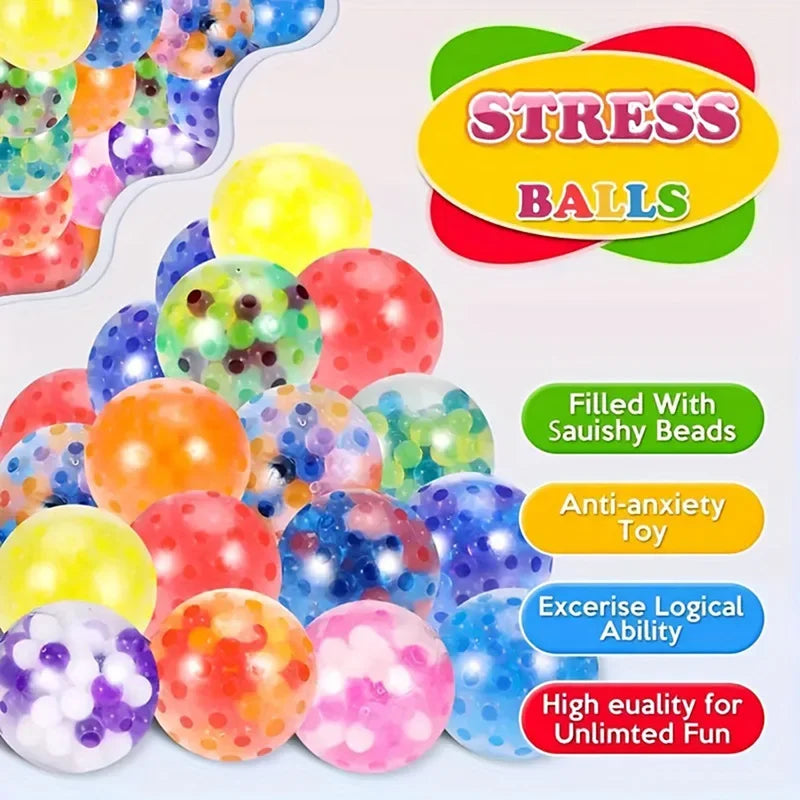 3.5cm TPR Squishy Ball Water Bead Stress Relief Squeeze Ball Bumpy Grape Toy Soft Rubber Calming Fidget Gift