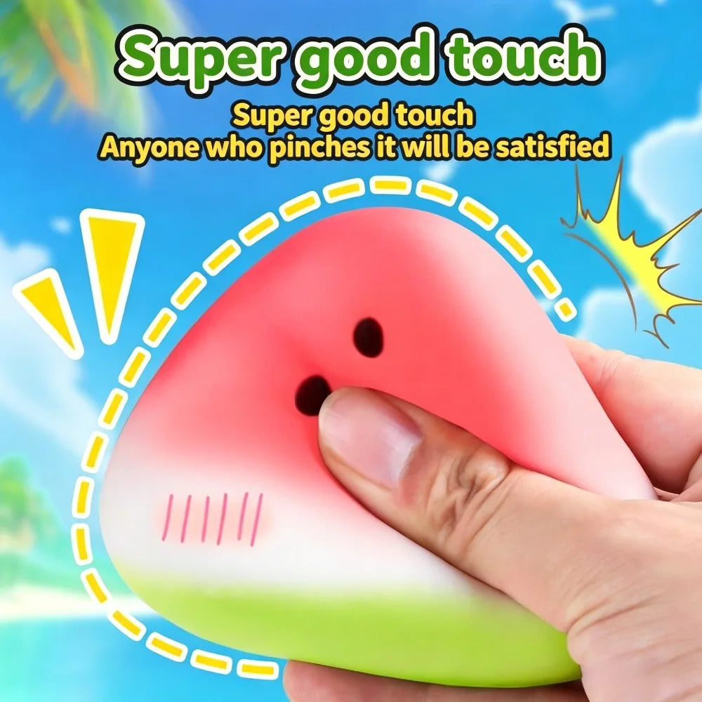 Summer Watermelon Squishy Toy Soft Slow Rebound Portable Stress Relief Relaxing Hand Play Toy